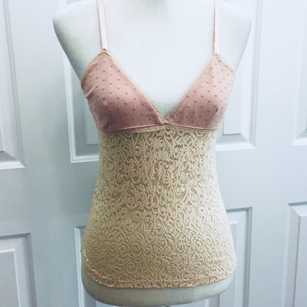 ZARA Lace Adjustable Strap Top Sz M